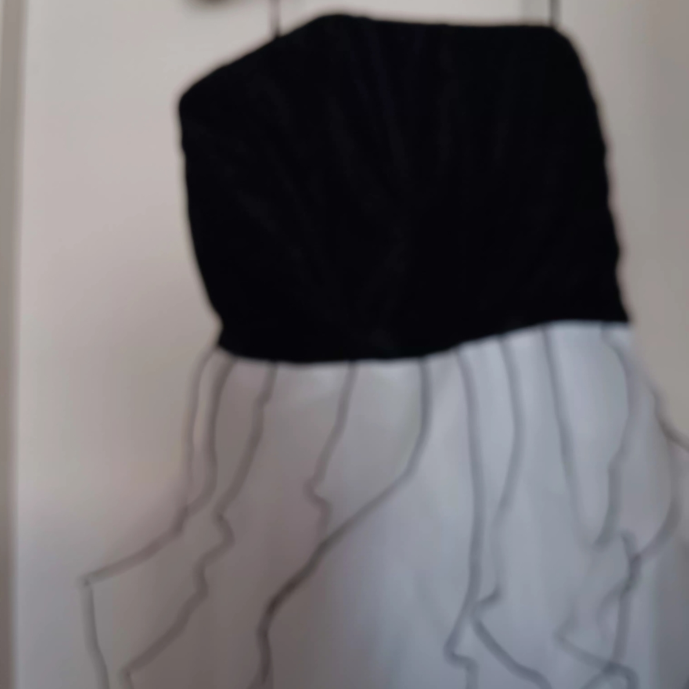 BCBG Black and White Strapless Dress